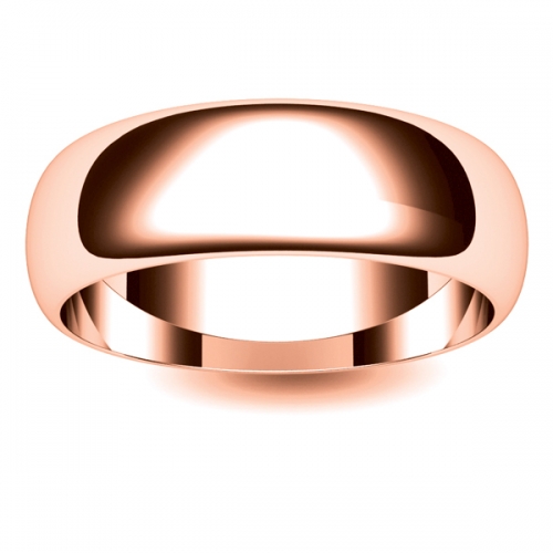 D Shaped Heavy -7mm (DSH7-R) Rose Gold Wedding Ring